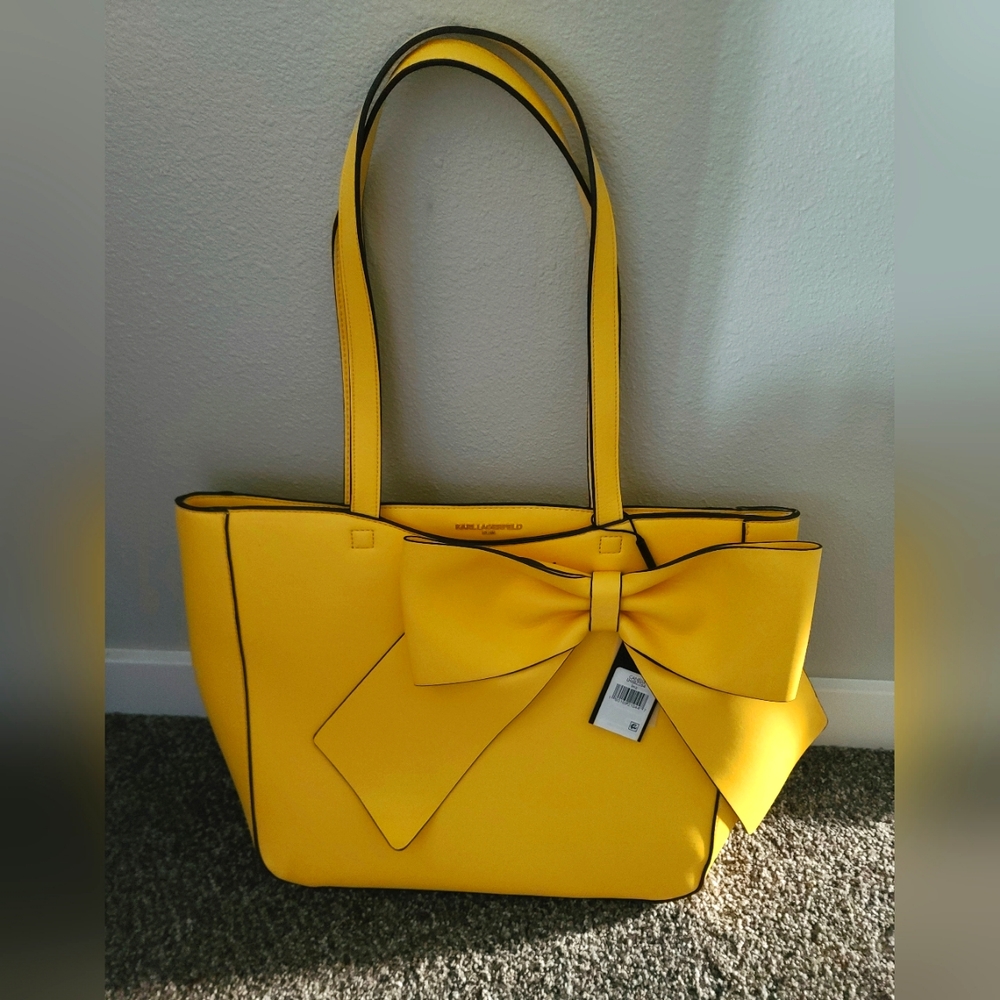 Karl Lagerfeld yellow bag with bow! New with tags